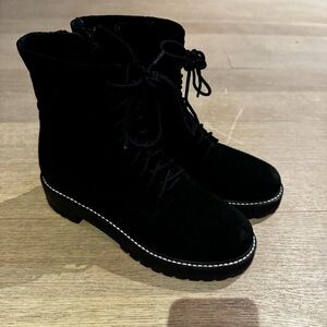 Reformation Black Suede Boots 7.5